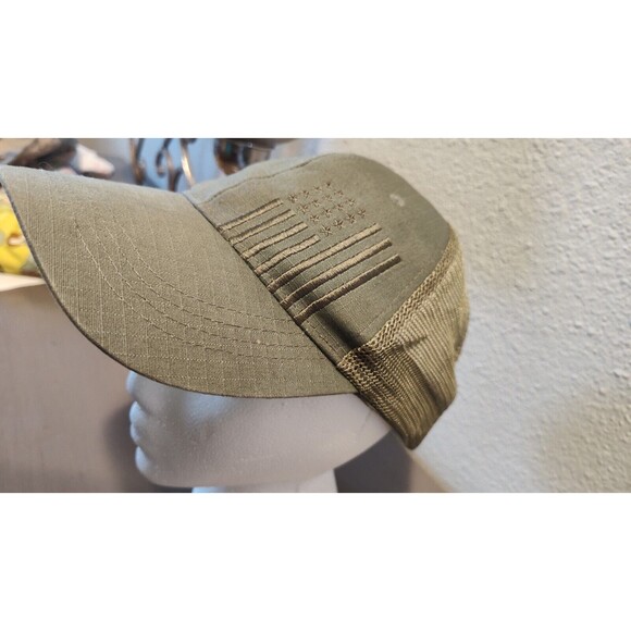HIGHLAND TACTICAL USA FLAG ADJUSTABLE SNAPBACK TRUCKER/MESH HAT/CAP OLIVE - Picture 7 of 16